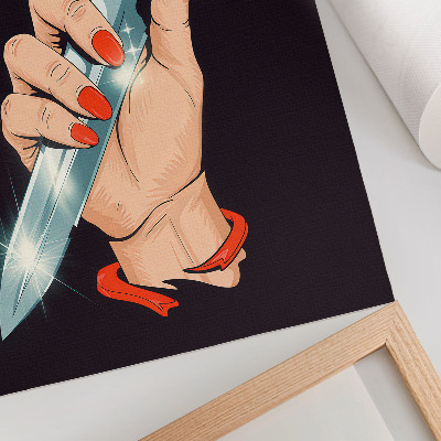 Art print Hand with a dagger, flashing details