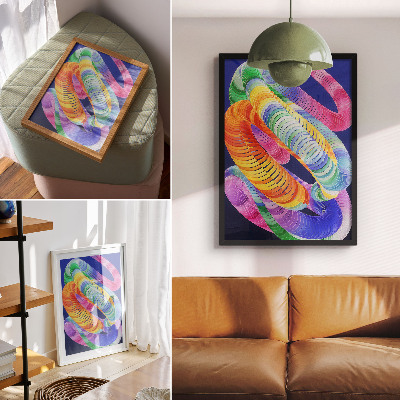 Premium wall art Colorful spirals in an abstract style