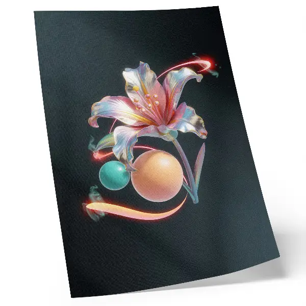 Decorative poster a modern vibrant floral motif