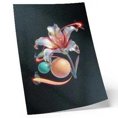 Decorative poster a modern vibrant floral motif