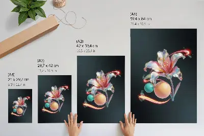 Decorative poster a modern vibrant floral motif