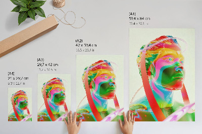 Premium wall art Colorful futuristic character portrait