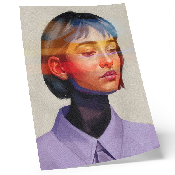 Decorative poster Vibrant colors modern minimalist portrait