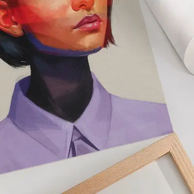 Decorative poster vibrant modern minimalist portrait