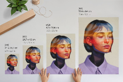 Decorative poster Vibrant colors modern minimalist portrait
