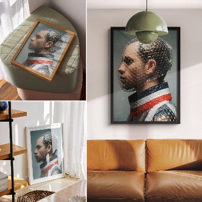 Art print Modern portrait with bubble wrap