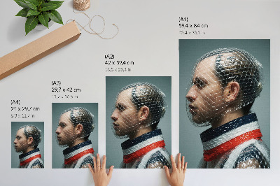 Art print Modern portrait with bubble wrap