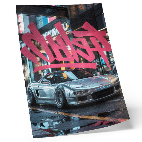 Decorative poster Sports car graffiti modern city life vibe