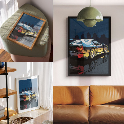 Premium wall art Sports car city night modern elegance
