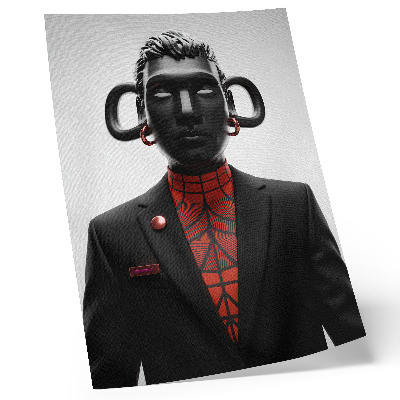 Decorative poster Futuristic design with a black and red motif