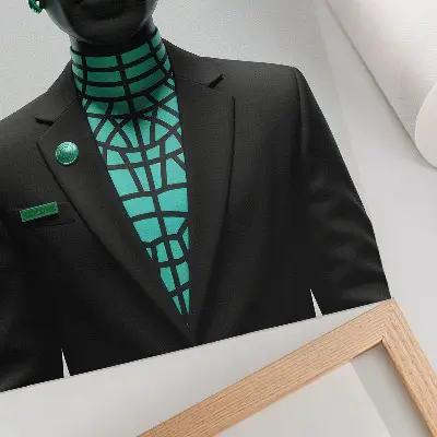 Poster with a futuristic style and expressive turquoise contrasts