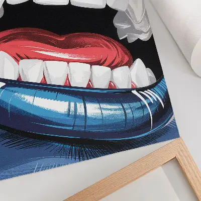 Art print lips with intense colors and dynamic contrast