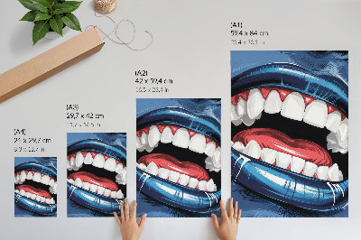 Art print Intense colors lips contrast dynamic style
