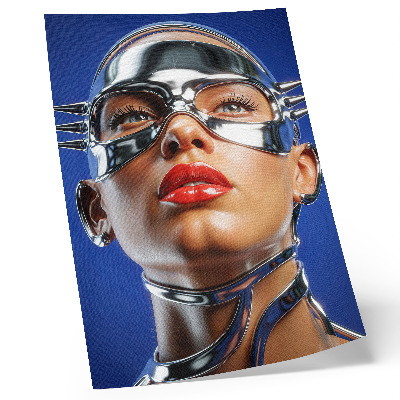 Decorative poster Futuristic figure, intense colors, modernity