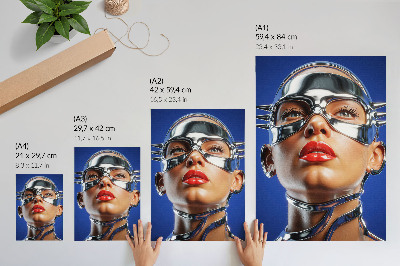 Decorative poster Futuristic figure, intense colors, modernity