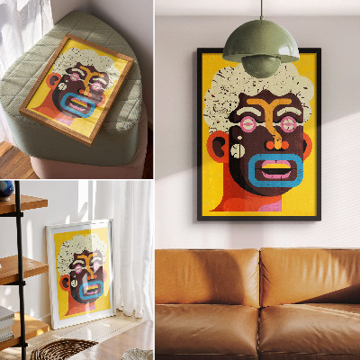 Premium wall art Colorful portrait, abstract shapes, intense colors