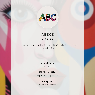 Art print Juicy palette of abstract forms dynamic portrait