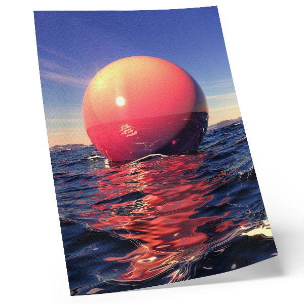 Premium wall art A huge ball on the water in warm colors