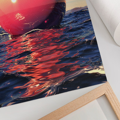 Premium wall art A huge ball on the water in warm colors