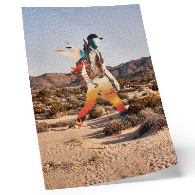 Decorative poster Figure in the desert surreal motif