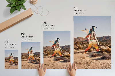 Decorative poster Figure in the desert surreal motif