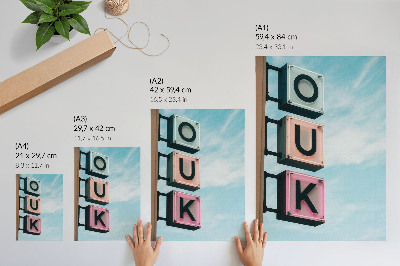 Premium wall art Neon letters pastel colors modernity