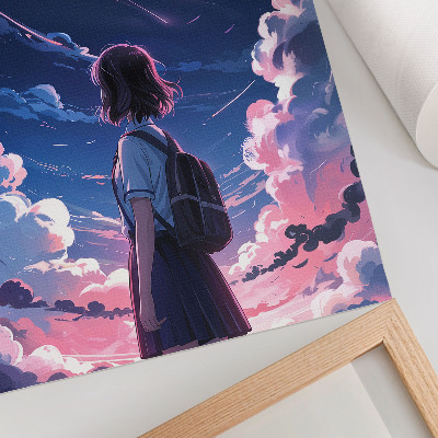 Poster The magical scenery of shooting stars in the night sky