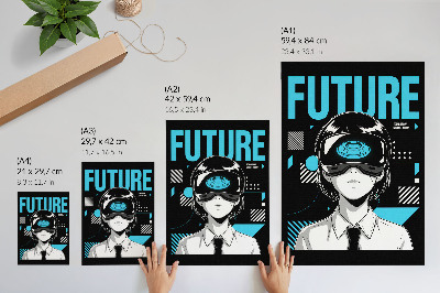 Poster A modern character in VR glasses