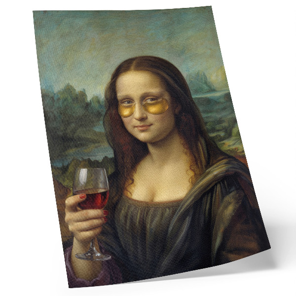 Art print Yellow glasses red wine renaissance portrait