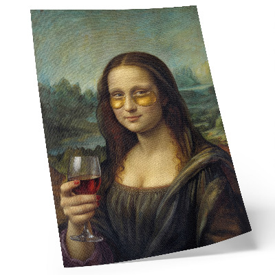 Art print Yellow glasses red wine renaissance portrait
