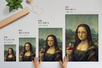 Art print Yellow glasses red wine renaissance portrait
