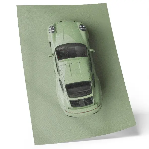 Poster a modern car in a green shade