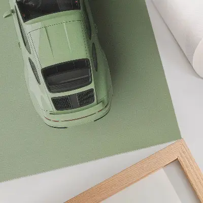 Poster a modern car in a green shade