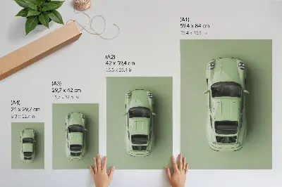 Poster a modern car in a green shade