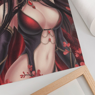 Premium wall art Anime beauty elegance, dynamic red black