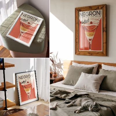 Decorative poster Retro style cocktail graphics elegance nostalgia