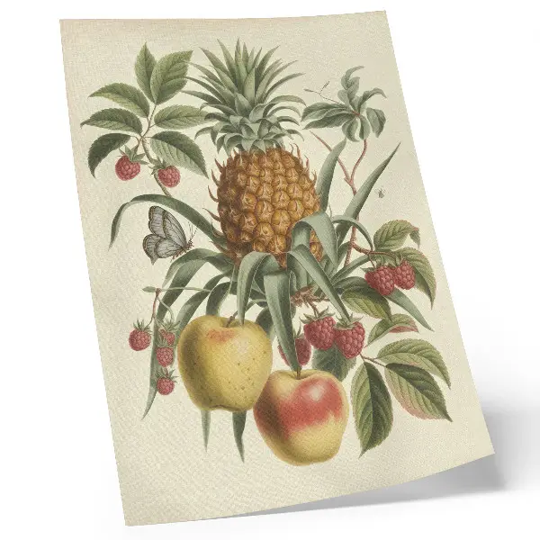 Art print classic style fruits and leaves nature harmony