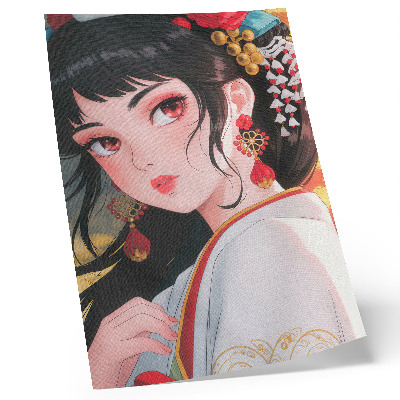Decorative poster A portrait with intense colors and rich decorations