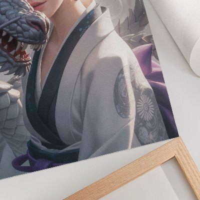 Art print Silver hair dragon delicate details
