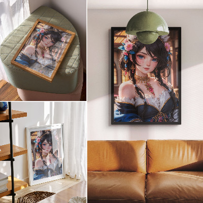Premium wall art Fantasy portrait of a woman with jewelry