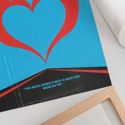 Art print Red flames heart blue background modern theme
