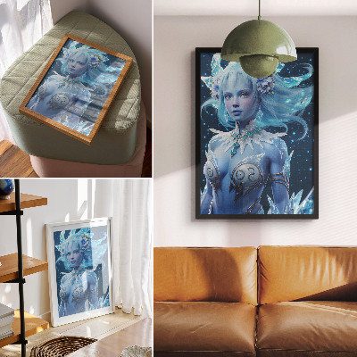 Poster Fantastic atmosphere, magical figure, ice crystals