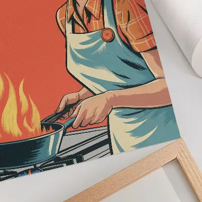 Premium wall art pop art style with colorful accents and a dynamic composition
