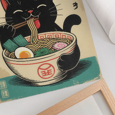Premium wall art Black Cat Ramen Bowl Japanese Retro Inspirations