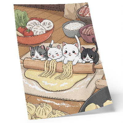 Decorative poster Kittens in the kitchen warm palette illustration
