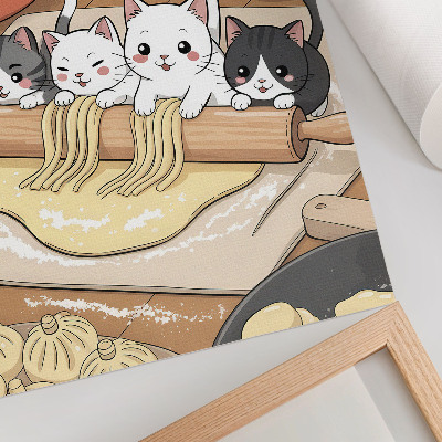 Decorative poster Kittens in the kitchen warm palette illustration