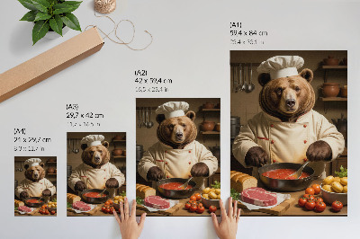 Art print Bear cook warm soul scene surrealism warmth