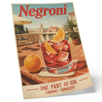 Decorative poster Orange drink on the terrace, retro style atmosphere