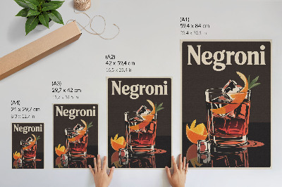 Art print Drink with ice and orange peel
