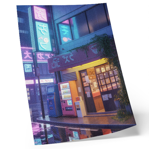 Premium wall art Neon rain atmospheric atmosphere colorful lights